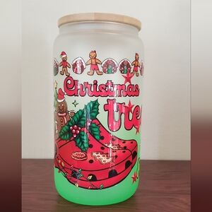 Crocin Around the Christmas Tree Tumbler Gingerbread Gnome Frosted Green